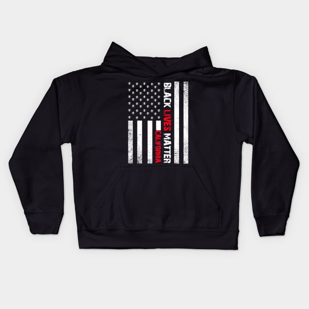 California black lives matter Flag American Vintage Kids Hoodie by Jannysingle